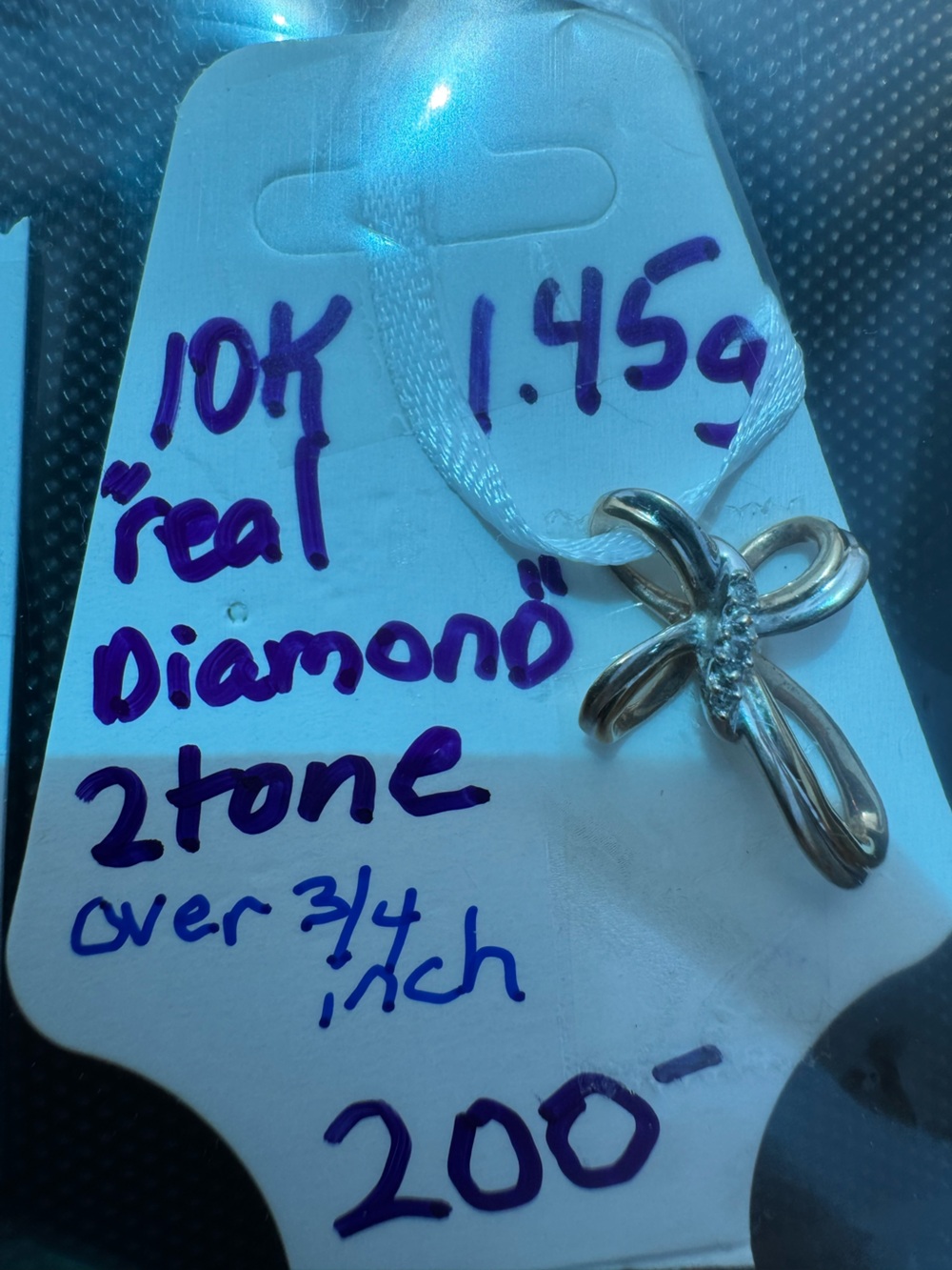 10k real gold diamond real stamped and acid tested Pendant cross -
